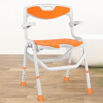 Мобилно седалка за тоалетната чиния, многофункционален сгъваем стол за душ, подходящ за бременни жени, възрастни, инвалиди и възрастни хора