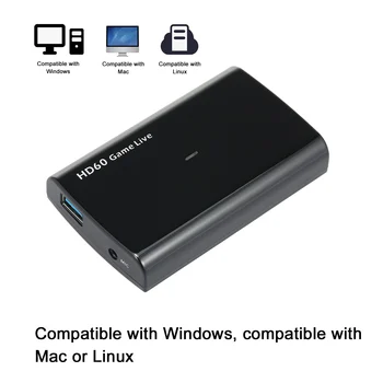 Ezcap 266 USB-C 3.0 Кутия за заснемане на видео игри 1080P hd видео в реално време, Поддръжка на видеовхода 1080P и излизане микрофон вход Черен