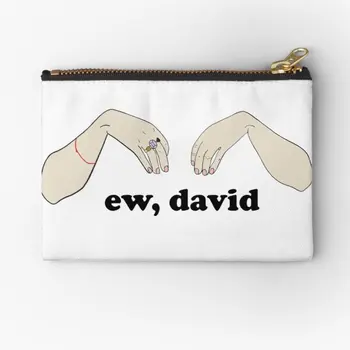 Ew David Schitt Is Creek Торбички с цип за пари, козметичен джоб за монети, ключ, чисто мъжко бельо, Малка опаковка за съхранение на женските чорапогащи