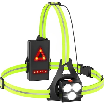Нощен ходова фенер 380ЛМ Акумулаторна гърдите фенер с батерия 2000 ма и 3 режима водоустойчива лампа за сигурност за бягане