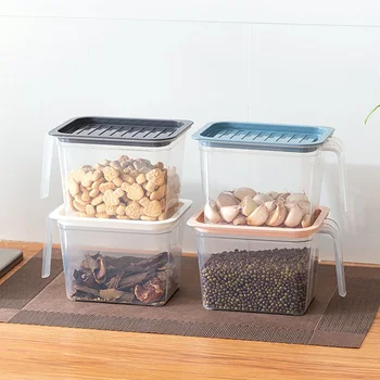 Херметична кутия за замразяване на яйца и зеленчуци, Нов хладилник, Пресни кутия за съхранение, Пластмасова кутия за съхранение с голям капацитет