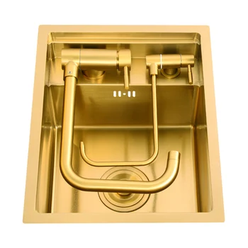 НОВА мивка от неръждаема Стомана SUS 304 със златен нанометром, скрита кухненски Бар-часова, мивка, ръчно изработени, на Кухненски мивки малък Размер