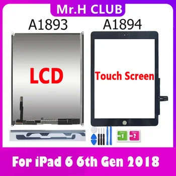 НОВОСТ За iPad 6 6th Gen 2018 A1893 A1954 Сензорен Екран Дигитайзер Панел LCD дисплей на Екрана на Дисплея За ipad е 9,7 2018 A1893 A1954