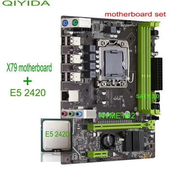 Комплект дънната платка Qiyida X79 с процесор Xeon LGA 1356 E5 2420 Nvme m.2 Sata 3,0
