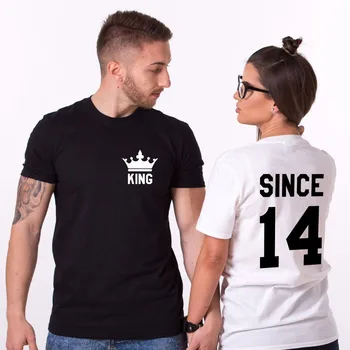 Мъжки t-shirt 2019, модни дрехи в стил хип-хоп, брандираната нови дрехи, блузи, риза крал и кралица, тъй като двойката обича еднакви НОВИ тениски