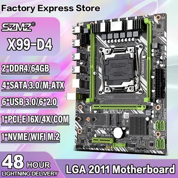 Дънна платка X99-D4 LGA 2011-3 с M. 2 Wifi чип M. 2 NVME X99 Поддържа процесор Xeon E5 V3/ V4 и оперативна памет DDR4 обем до 64 GB