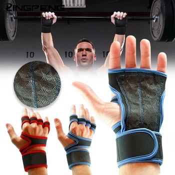 Ръкавици за повдигане на тежести, с монтирани накладки на китката, пълна защита на дланите и допълнително сцепление Отлични за набирания при крос-тренировки