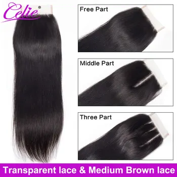 Закопчалката за коса Celie, директен лейси закопчалки, прозрачна лейси закопчалки, свободна/средно/от три части, конфедерация лейси закопчалката от човешка коса