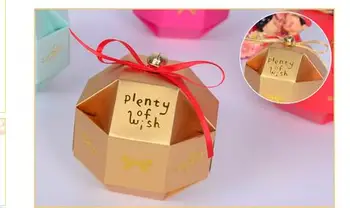 100 бр./много Креативна подарък кутия Изискан топка кутия шоколадови бонбони Сватбена хартиена кутия шоколадови бонбони подарък кутия за парти 7*7*7 см цвят карамел