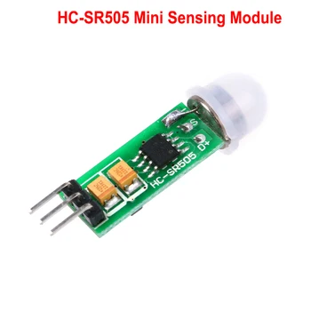 Мини-чувствителен модул HC-SR505, включете режима за откриване на тялото за Arduino, датчик за движение PIR, модул точно на инфрачервени детектори