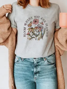 Облекло Лятна модна тениска с къс ръкав и писмото принтом, сладки тениски с графичен модел на 90-те години, дамски ежедневни тениска, дамски дрехи