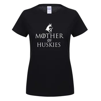 Дамски Тениски Mother of HUSKIES, Летните Забавни Тениски за Момичета, Блузи, Памучен Дамски тениски с къс ръкав, Дамски Дрехи OZ-022