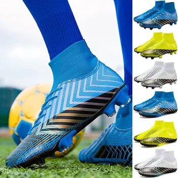 Мъжки футболни обувки 2022 Turf Hightop Футболни Обувки За Деца И Момчета Дишащи Младежки футболни Обувки Размер на 11 Тренировочная Масивна Площадка Лесно Записване