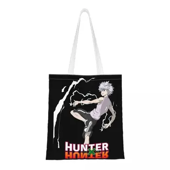 Чанта през рамо Hunter X Hunter Kilua, дамски холщовая чанта-тоут, скъпа-голямата голям пазарска чанта, сгъваема холщовая чанта за купувача