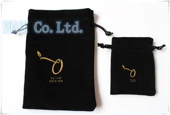 Изработена по поръчка висококачествена опаковка за бижута с логото чанта от съвсем малък, кадифе чанта, кадифена торбичка