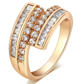 Годежни пръстени с цирконии за жени, годежни пръстени златни цветове, дамски бижута с кристали анел Micro Pave, Безплатна Доставка на Едро