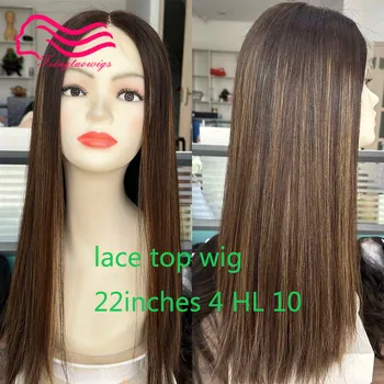 Tsingtaowigs перука, завързана отгоре вече в наличност 22 инча малък слой стил на европейските кошер перуки от естествена коса, еврейски перуки безплатна доставка