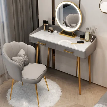Тоалетка от скандинавския дърво за мебели, спални, лесен луксозен гардероб за съхранение, скринове, лесен тоалетка за грим с огледало
