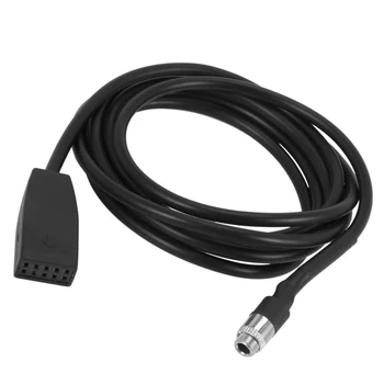 Висококачествен черен 10-пинов жак 3,5 мм за автомобил-USB, AUX IN Кабел-адаптер за E39 E53 BM54 X5 E46