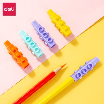 Цветна капачка за моливи, 4 бр./компл., държач за моливи за деца, синьо, жълто, оранжево, лилаво, училищен бюфет
