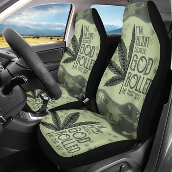 Калъфи за автомобилни седалки с гавайским шарките на зелен цвят във формата на листа, непромокаема, лесно се почистват, удобни седалка за предните седалки в превозното средство