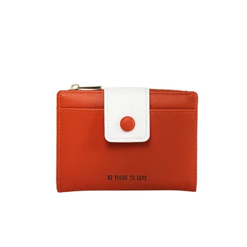 Жена Кратък чантата си малък модерен луксозен брендовый кожен портфейл, дамска чанта за карти, женски клатч, портфейл с щипка за пари