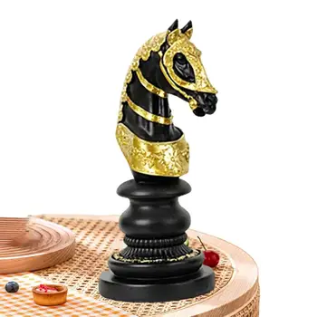 Шахматната статуетка декор, креативна шахматната скулптура от смола, голяма игра, поп, дама, фигурка на боен кон, украса за дома