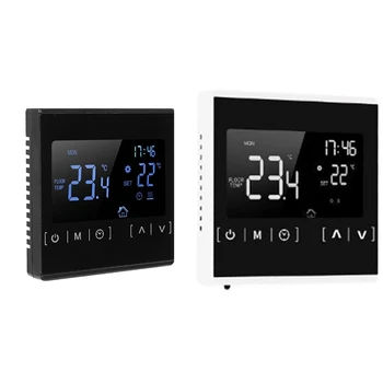 LCD Сензорен Термостат Система за подгряване на пода Програмирана Електрическа система за Подгряване на Пода Терморегулятор ac 85-250 В (черен)