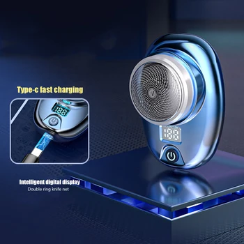 Електрическа самобръсначка Mini USB с ниско ниво на шума, цифров дисплей, самобръсначка за лице и брада, устойчива преносима моющаяся автомобилна акумулаторна самобръсначка