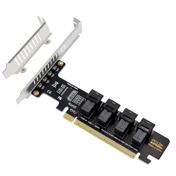 4,0 PCI-E X16 на 4 порта СФФ-8643 U. 2 адаптер за разширяване NVME за СФФ-8639