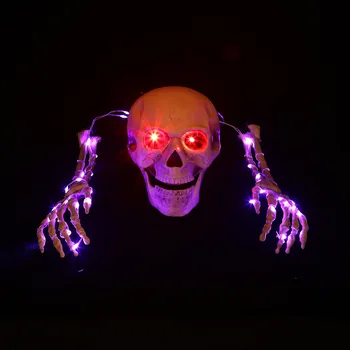 Светлинна гирлянда, за парти на Хелоуин, led фенерче, Атмосфера на ужас, поставяне под формата на черепа, светлинна венец