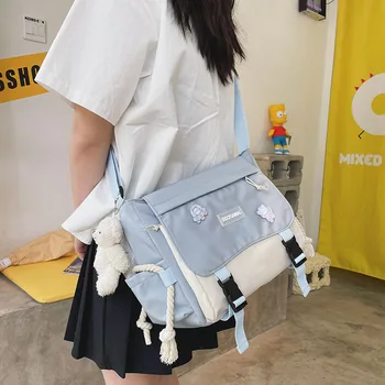 Корейската мода ежедневни голяма чанта, студентски, училищни чанти за момичета, чанта-месинджър чанта през рамо, дамски чанти през рамо