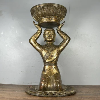 LAOJUNLU Лампа от чиста Мед Маслена лампа Буда Предната лампа Чанмин Тяньчжу Мъжки Восъчна лампа настолна лампа Размер на притежателя на Височина