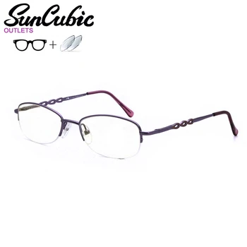 ME1006-C2 Очила, Оптични Очила Модерен Стил Метални Дамски слънчеви Очила В Полукадровой Рамки С Чисти Лещи-Класически Дизайн Точки