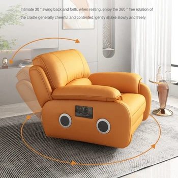 XK Първокласна функционална технология Текстилен диван-кабина, одноместное стол с възможност за сгъване на облегалката, Кожена модерна минималистичная хол