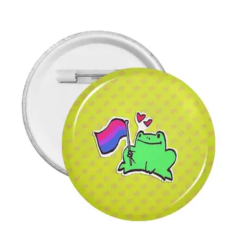 Бисексуальная гордост, ЛГБТ, Гей, лесбийка (2) Забавна интересна софт бутон Froggie, Адаптивни декоративна софт бутон за гадже
