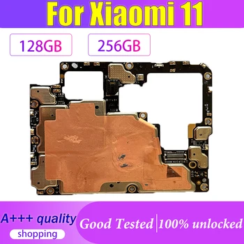 100% Оригинална дънна платка за Xiaomi Mi 11 добре тествана, пълно отключване на дънната платка, логическа схема, работна версия на плаката за Xiaomi 11