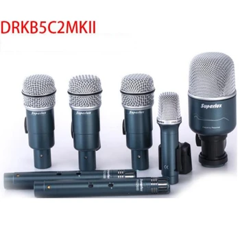 Superlux DRKB5C2 MKII шок настройка на нивото на запис, комплект микрофони за барабани, 7 комплекти за професионален запис на изпълнения на живо