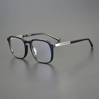 Мода 2023 година от чист Титан Квадратни рамки за очила при Мъжете може да се комбинира с оптични оправами за очила По рецепта на късогледство Реколта рамки за очила