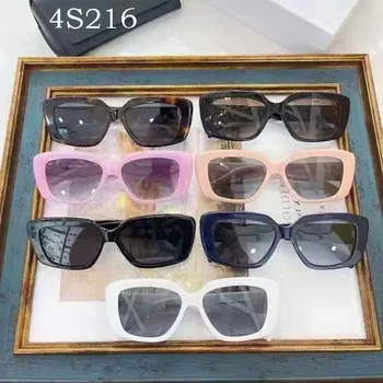 луксозни дамски мъжки слънчеви очила с ацетатными поляризационными лещи UV400, квадратни слънчеви очила за жени и мъже с ЛОГОТО и оригинални футляром