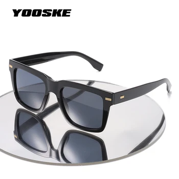 Марка YOOSKE Квадратни Слънчеви очила поляризирани дамски мъжки Реколта неутрални Слънчеви Очила в Голяма рамка, просто козирка UV400