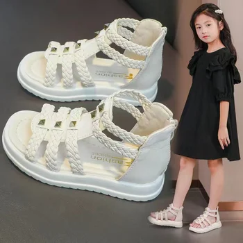 Сандали за момичета; нови летни детски модни обувки на принцесата подметка; сладко удобни обувки; плажни обувки за деца; годишна