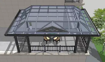 Подгонянный Рамка покрив, Алуминиева стъклена Веранда Солариум Стъклена Оранжерия Зелената Къща за продажба