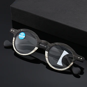 Seemfly, Очила за четене от дървесни влакна, мъжки И Женски прогресивно мультифокальные очила с защита от синя светлина, Очила за далекогледство