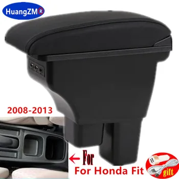 За Honda Fit Подлакътник за Honda Fit (Jazz 2008 2009 2010 2011 2012 2013 Авто подлакътник кутия за дооснащения резервни части, Вътрешна кутия за съхранение на 3USB