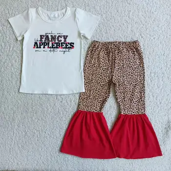 Модни RTS на Едро, детски разкроена панталони, Модерни дрехи за момичета, детски леопардовые комплекти за Деца