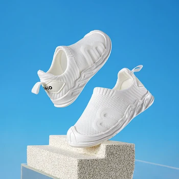 Весел Марио/детска парусиновая обувки за момичета и малки момчета, бели обувки за детска градина, ежедневни обувки на едро