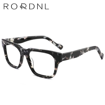 Оптична Мъжки рамки за късогледство, Очила по Рецепта, Модни Извънгабаритни Квадратни Очила на едро, Ацетатная рамки за очила
