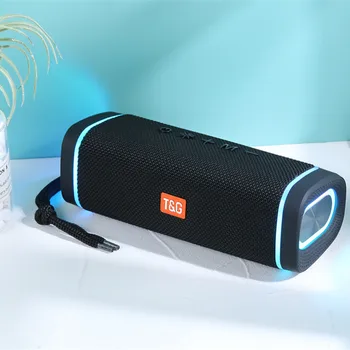 Безжична слушалка Bluetooth TG375 Преносима звукова колона с RGB подсветка TWS 360 Стерео субуфер FM-радио boombox