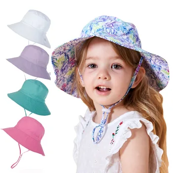 Плажна шапка с принтом за момчета и момичета, детски солнцезащитная шапка, однотонная дишаща бързосъхнеща рибар шапка за деца, детска шапчица